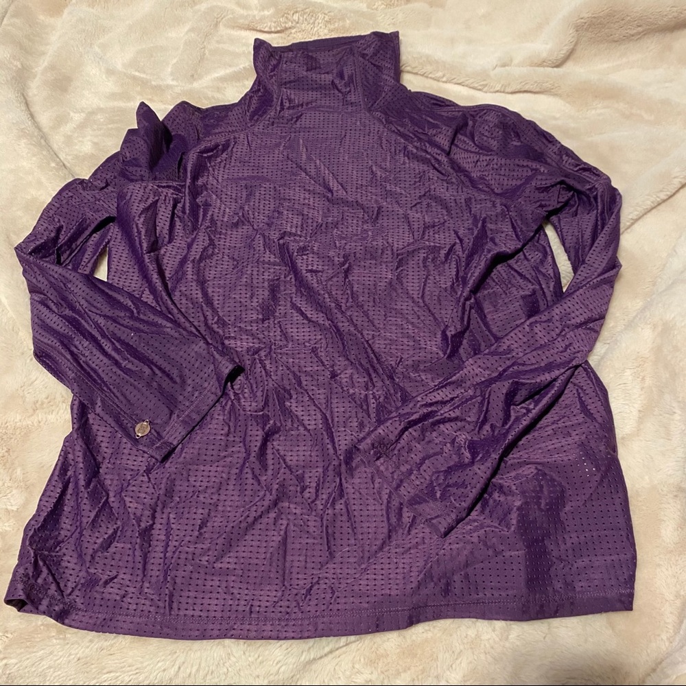 CALIA purple mesh LS top